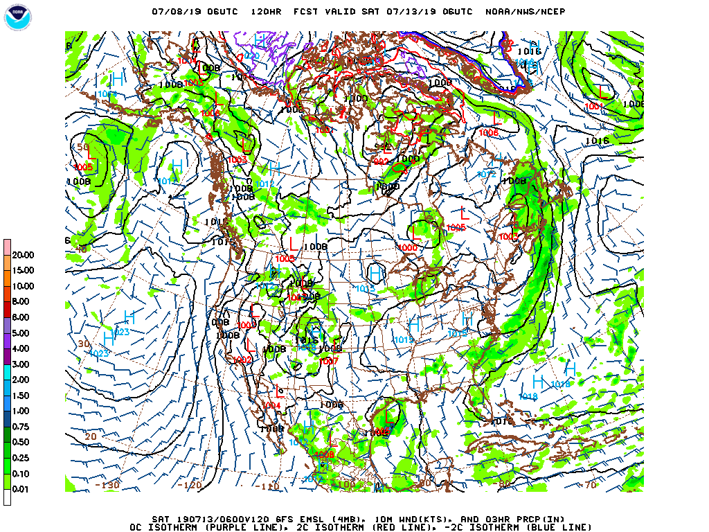 GFS model map